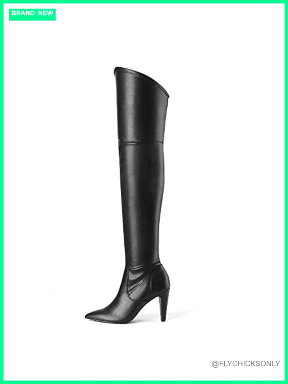 Women's Over the Knee High Heel Boots Faux Leather Pointed Toe